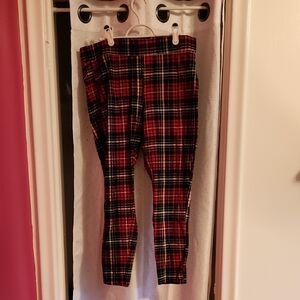 Torrid Red and Black Plaid Leggings